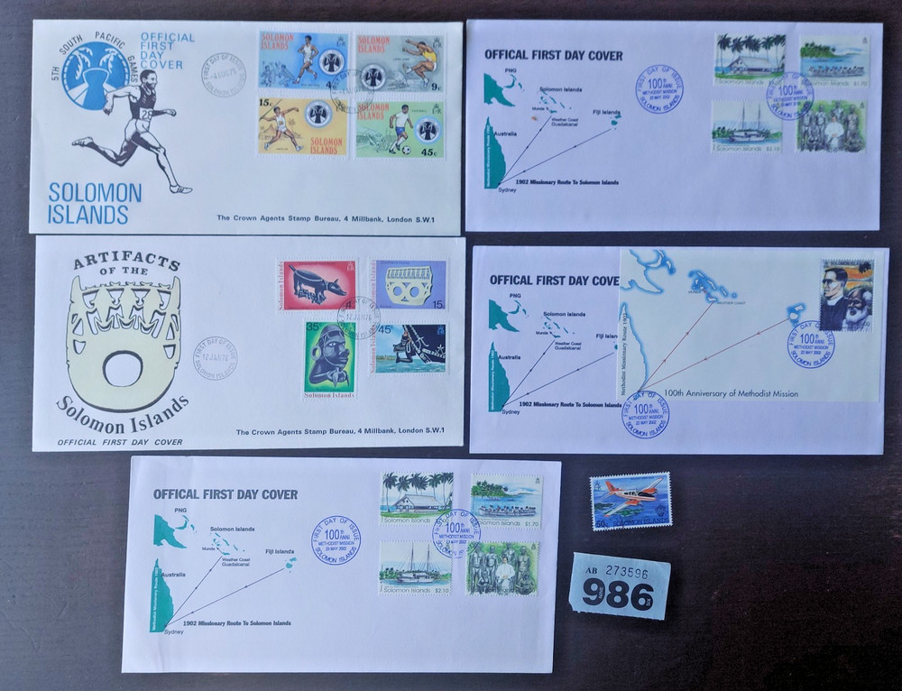 SOLOMON ISLANDS. Five good covers (FDC's & Commemorative). (Ref986)