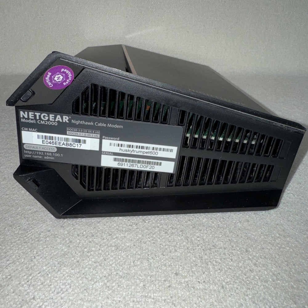 NETGEAR CM2000 Nighthawk DOCSIS 3.1 - 2.5 Gbps Internet Speed Cable Modem