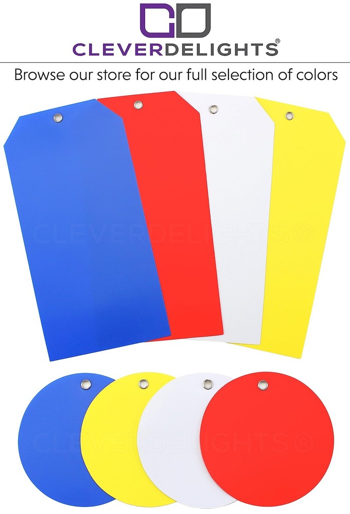 Yellow Plastic Tags - 3" Round - 50 Pack - Waterproof and Tear-Resistant