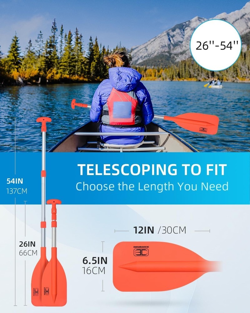 Lightweight Telescoping Emergency Paddle 26''-54'' | Perfect for Safe Boating