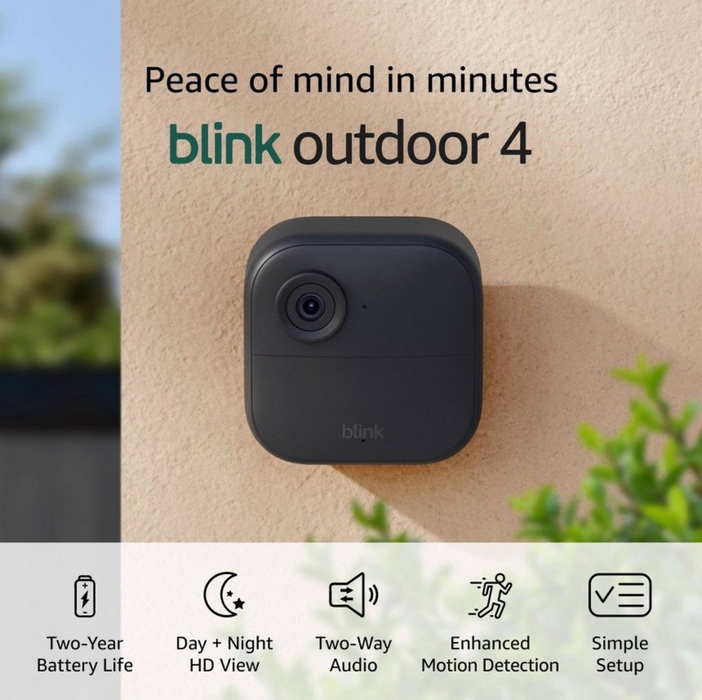 Blink Outdoor 4 (4th Gen 2025) Wireless Security Camera + Sync Module, 2 Cameras