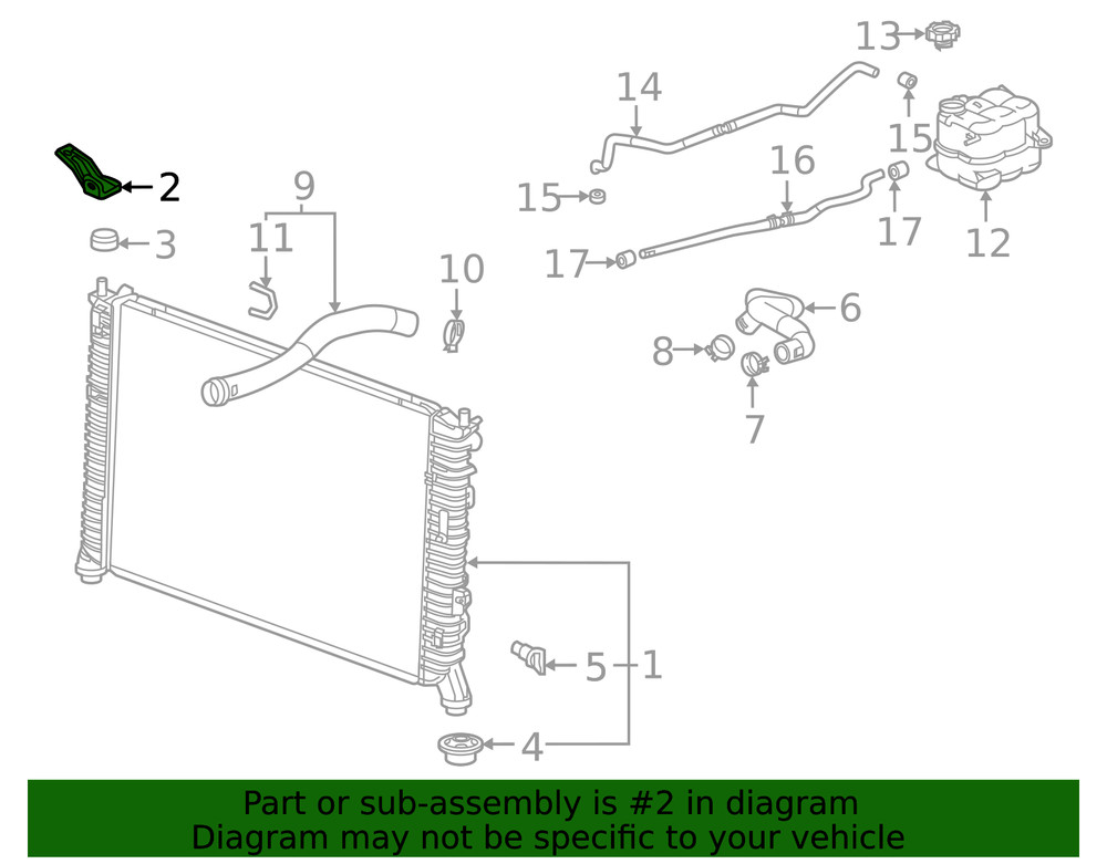 Genuine GM Passenger Side Radiator Upper Bracket 84082821