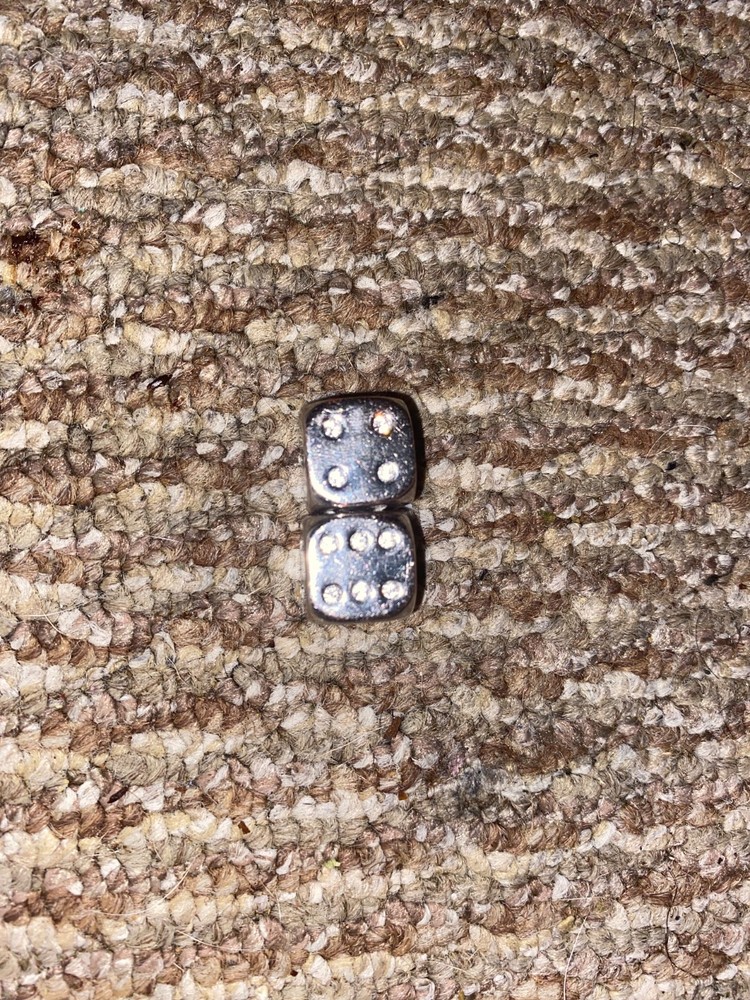 white gold Dice with diamonds