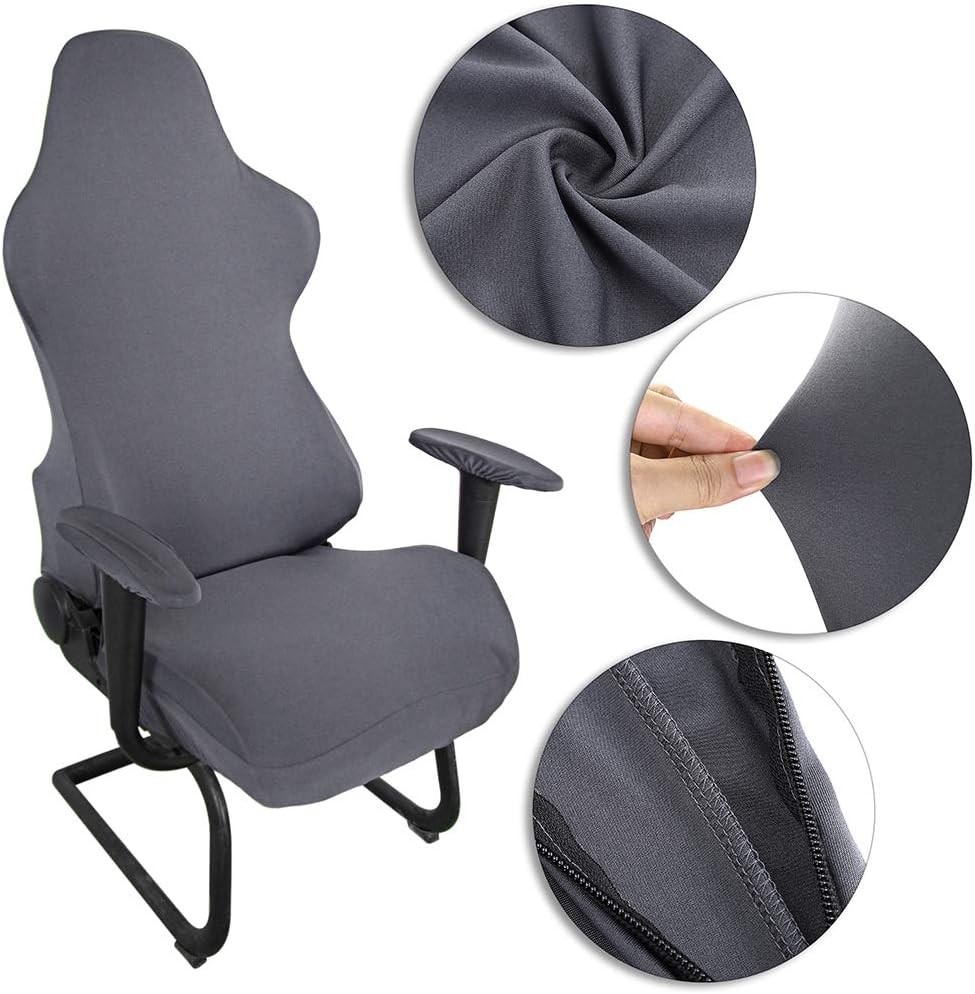 BTSKY Ergonomic Office Computer Game Chair Slipcovers Stretchy Dark Grey