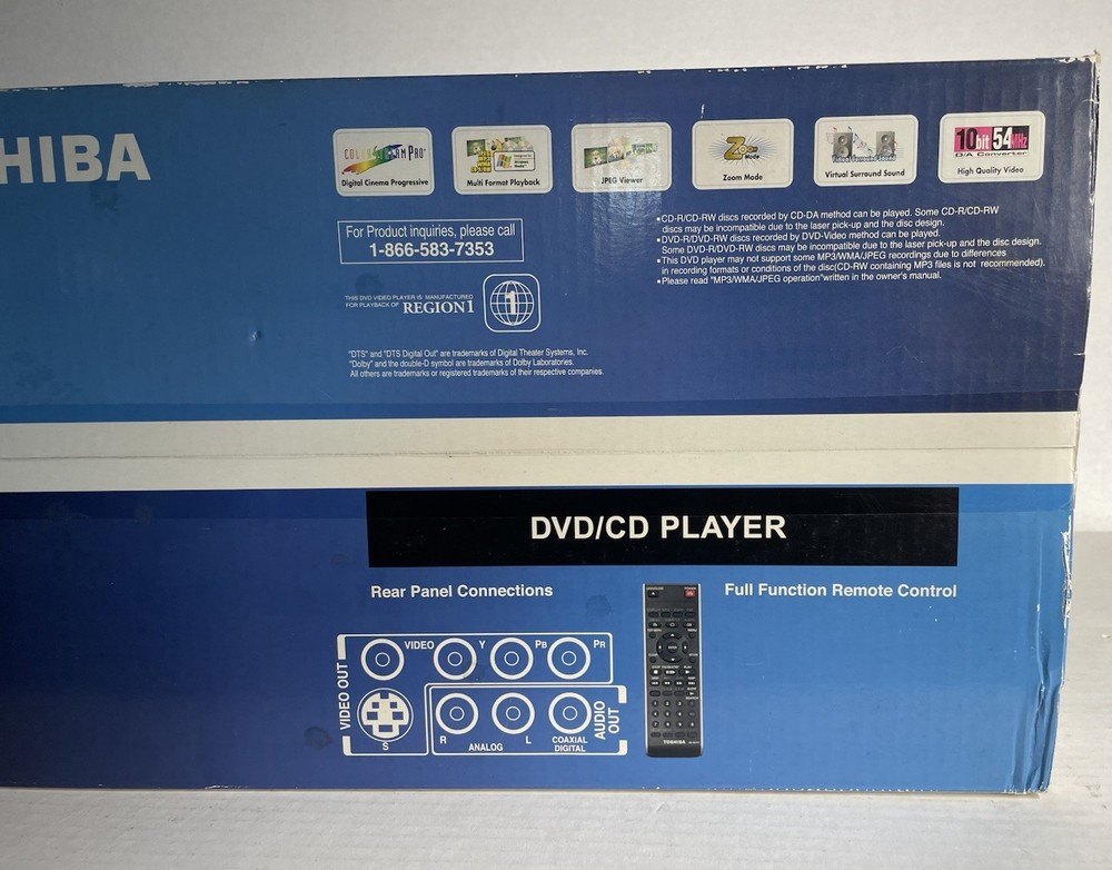 Toshiba (SD-K750) DVD & CD Player MULTI FORMAT & PLAYBACK & WIRELESS REMOTE
