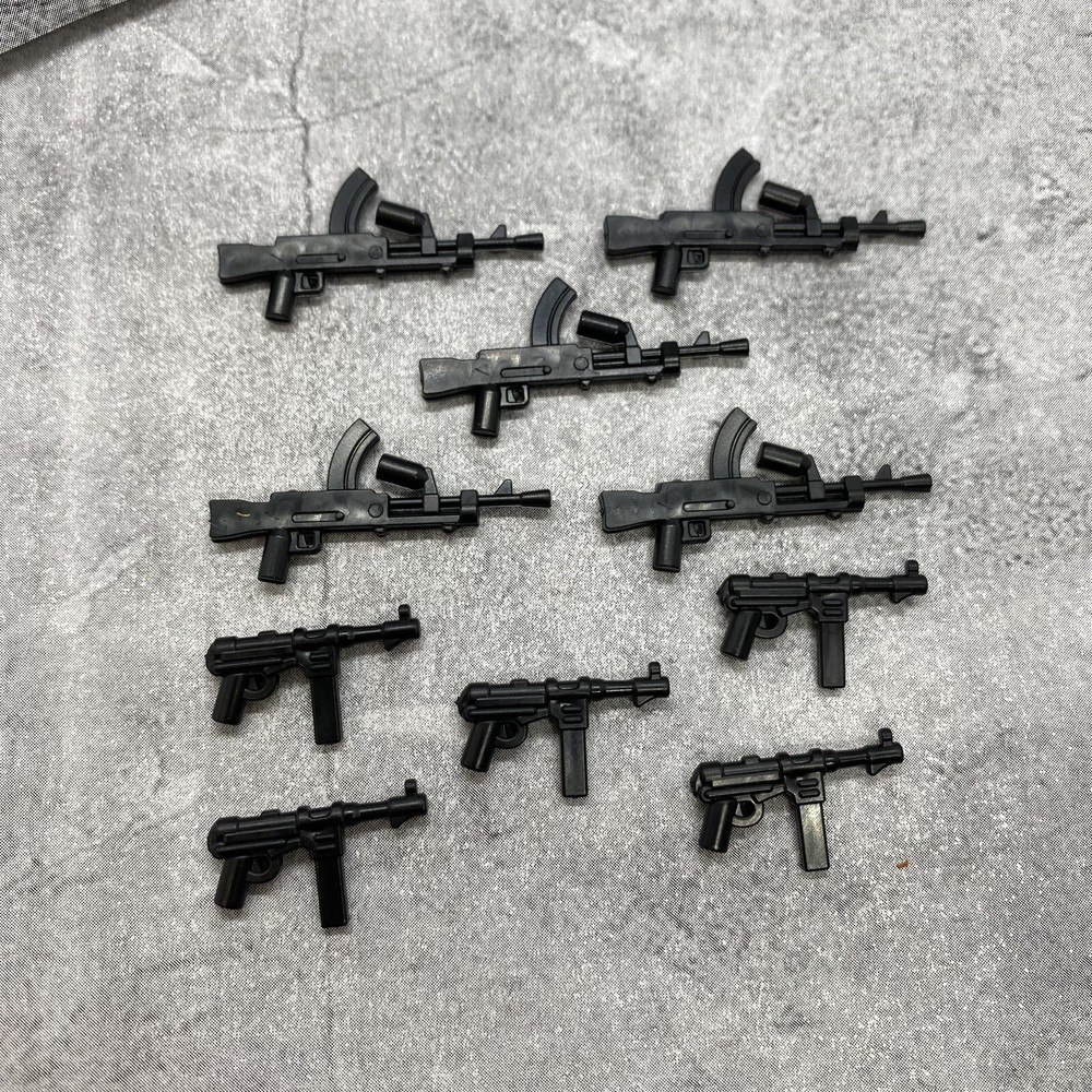 10pack MP40 & Bren machine gun Blocks Weapons Accessories for Minifigures conE