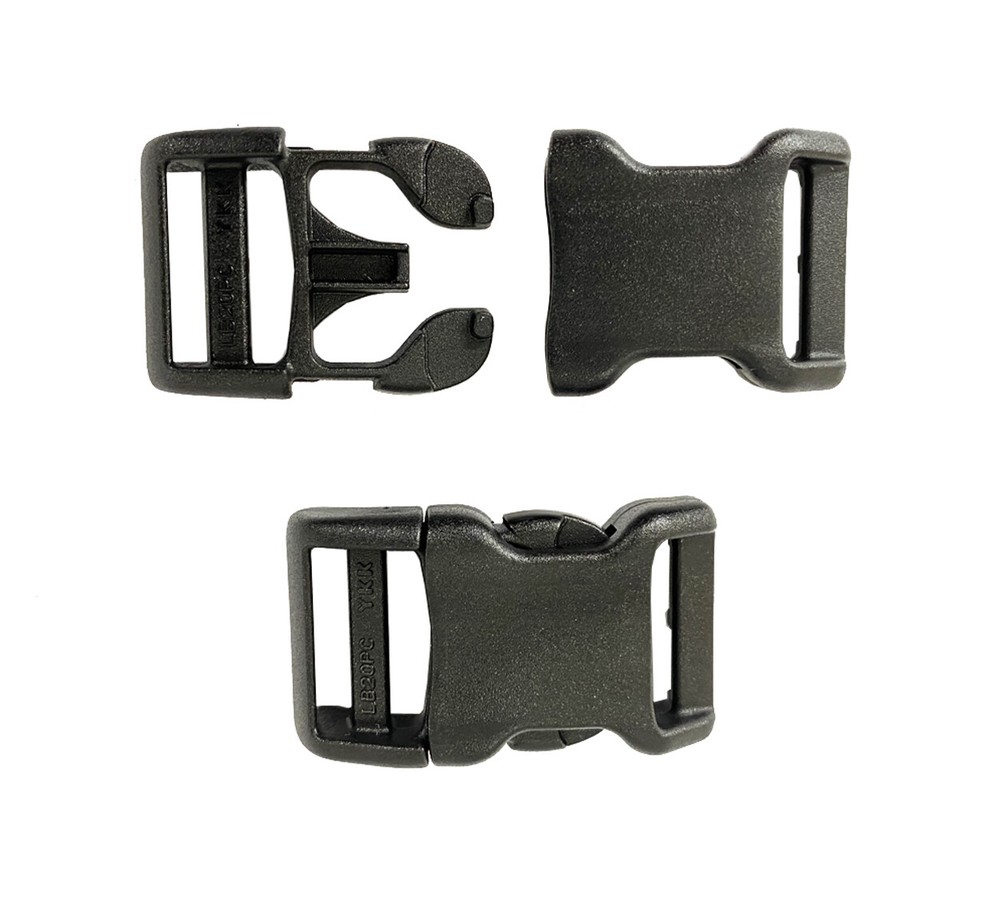 YKK Straps buckles kit 3/4" Plastic Buckle Side-Release Single Adjuster -Webbing