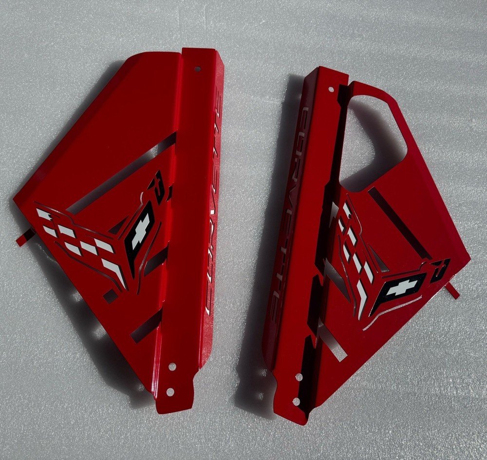 2020/2024 CORVETTE C8 ENGINE PANELS Chevy Edition Torch Red