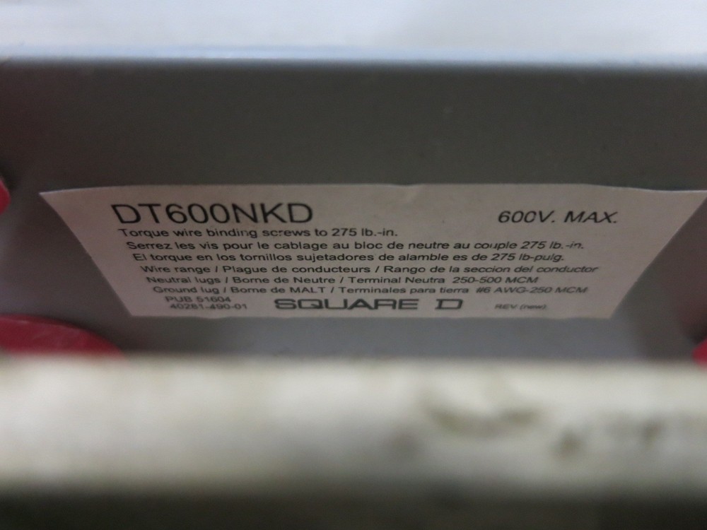 NEW Square D DT600NKD 600A Solid Neutral Assembly Kit Double Throw Safety Switch