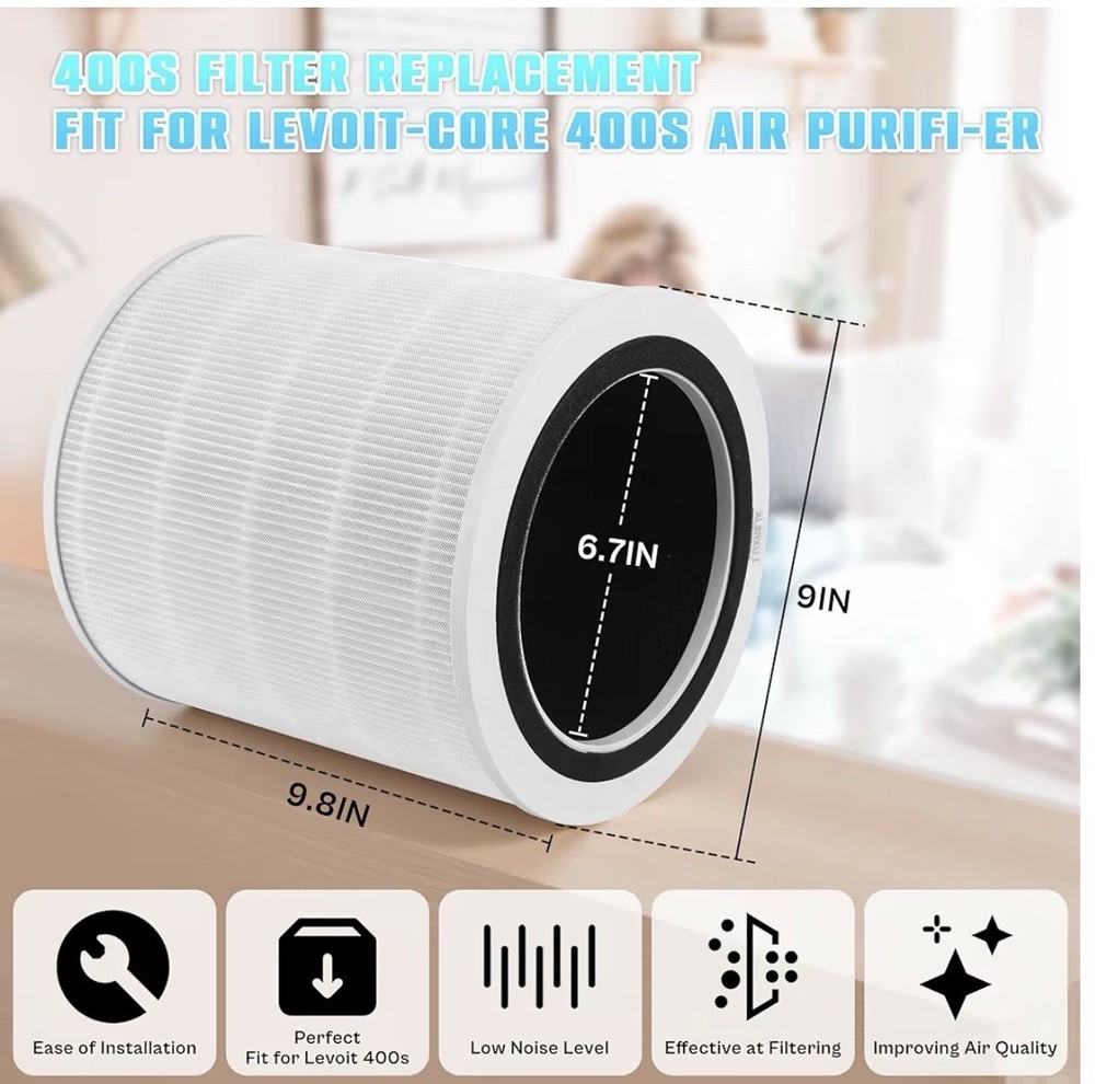 400S Air Purifier Replacement Filter for LEVOIT Core 400S, 2-Pack