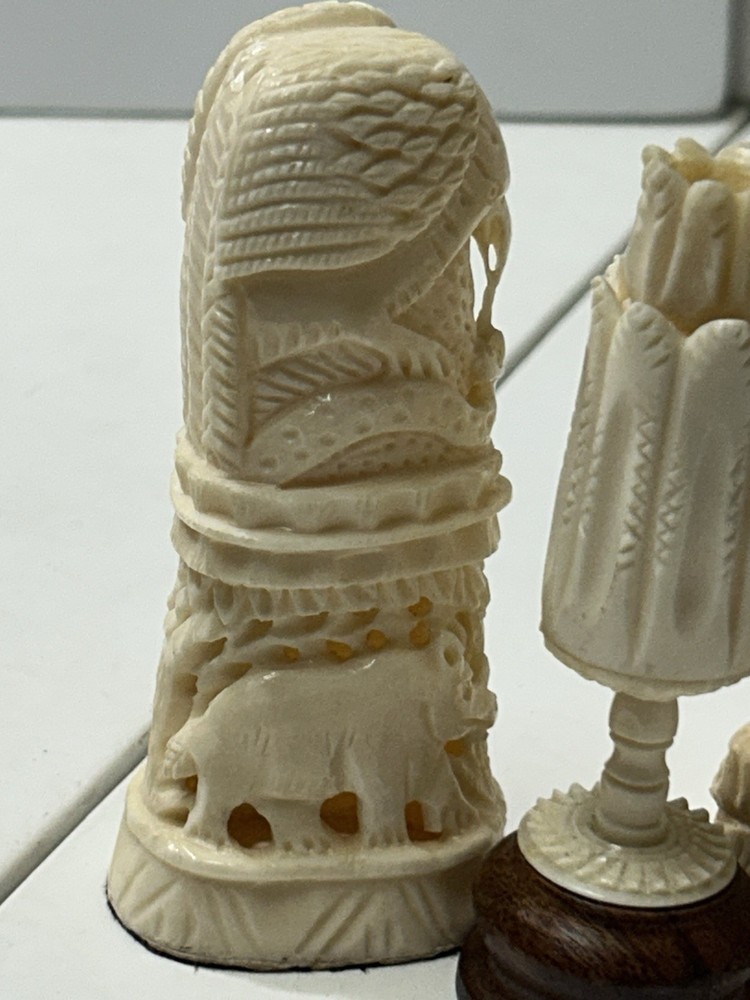 Stunning 3 Bone Hand Carved Decor
