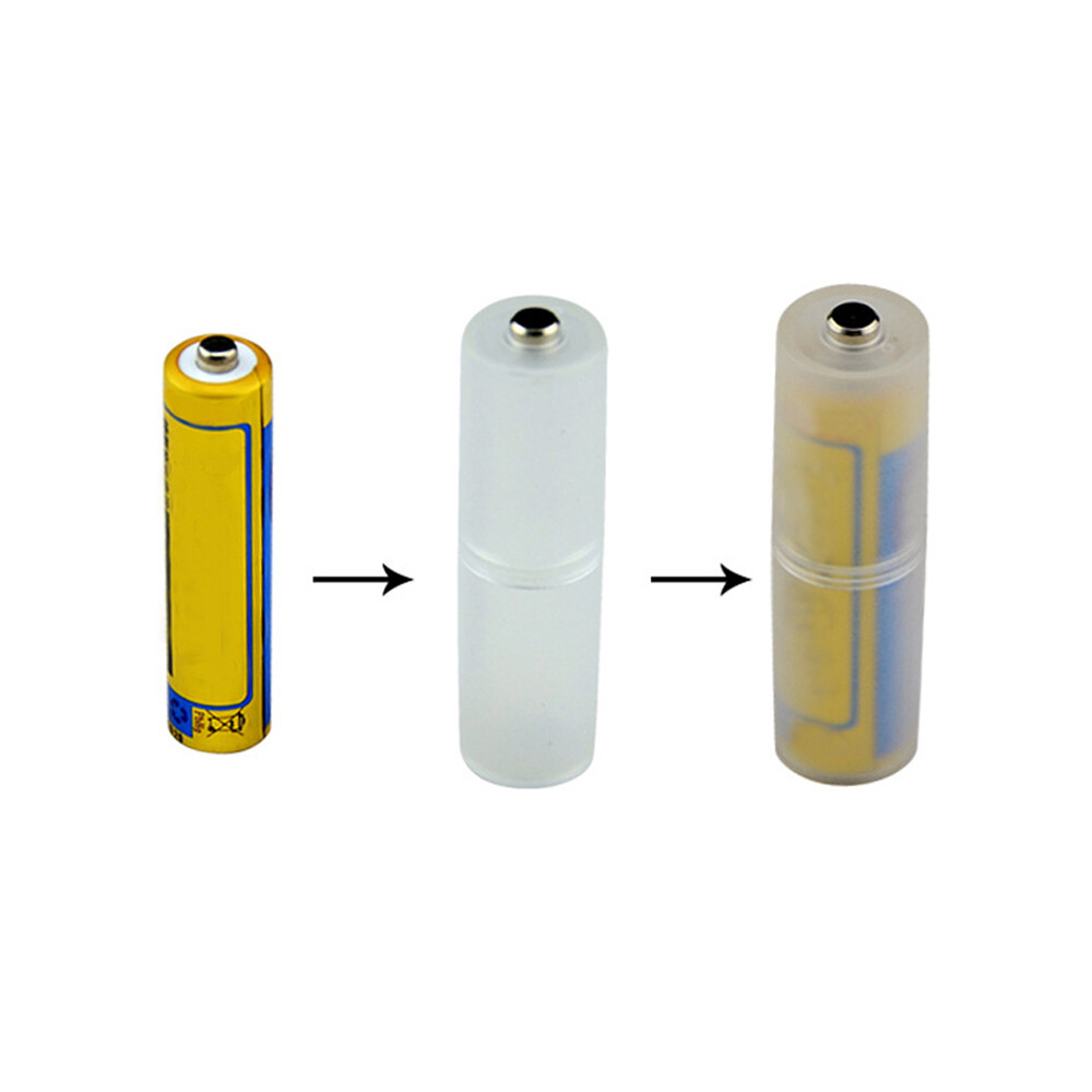 10Pcs AAA to AA Size Cell Battery Converter Adapter Battery Holder Case Switch ·