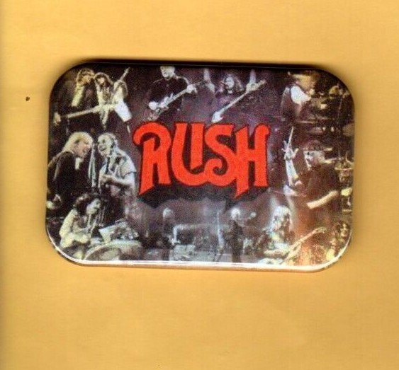 RUSH 2 MAGNETS OR BUTTONS, PINBACK 2"X3" W/ ROUNDED CORNER