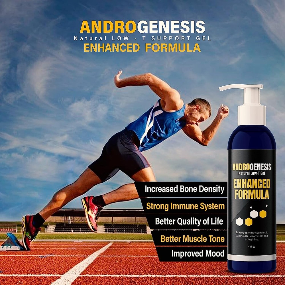 ANDROGENESIS Enhanced Formula – Low T Support Gel – With Vitamins B6 D3 & K2