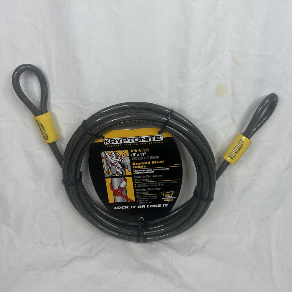 Kryptonite Braided Steel Cable 15’ X 3/8” security