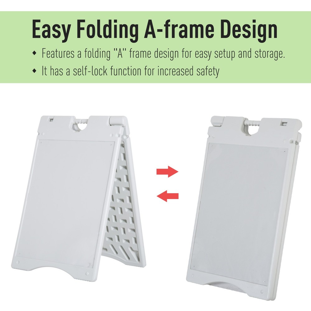 22" x 28" Folding A-Frame Sandwich Board Sidewalk Sign, White