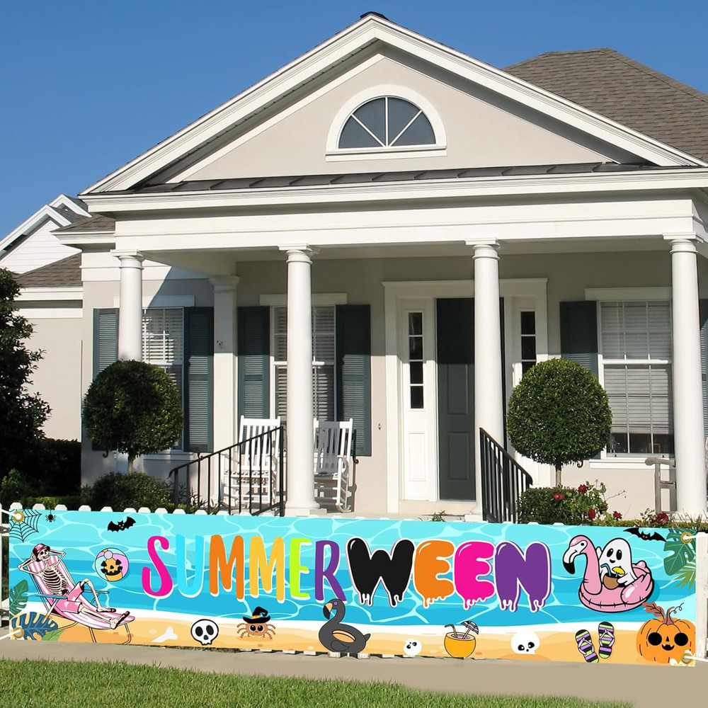 Summerween Banner - Summerween Party Decorations, Halloween in Summer Decor, Sum