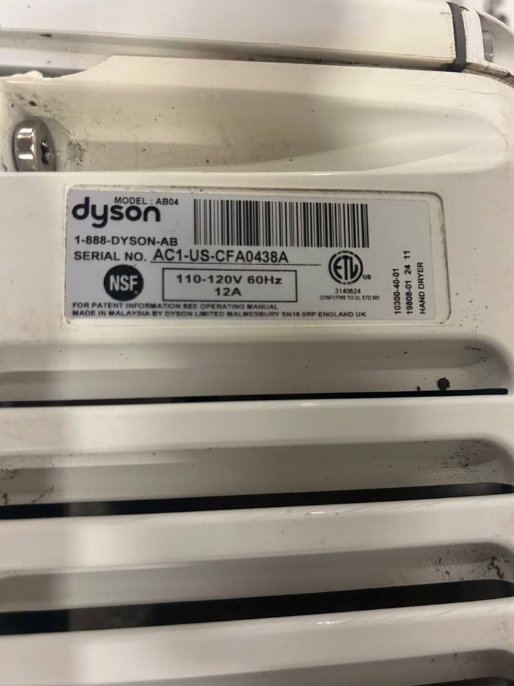 White Dyson AB04 Airblade Commercial Automatic Hand Dryer