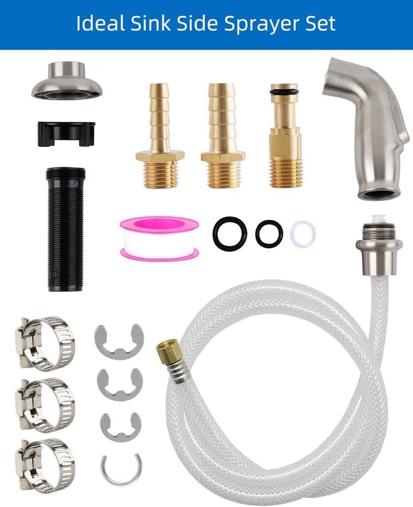 Universal Kitchen Sink Side Sprayer Replacement Sink Sprayer Attachment Brushed