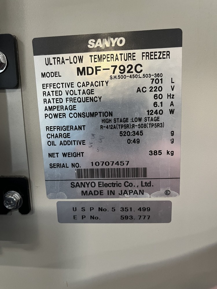 Sanyo -86C Chest Freezer MDF-792C