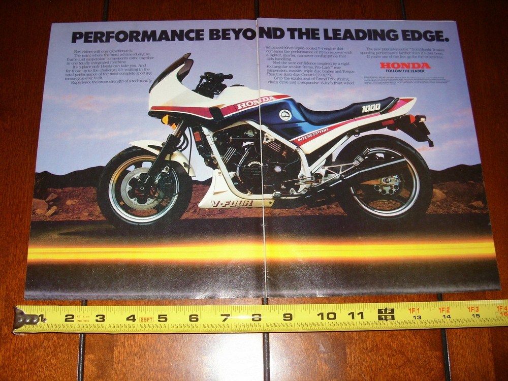 1984 HONDA 1000 INTERCEPTOR ORIGINAL 2 PAGE AD