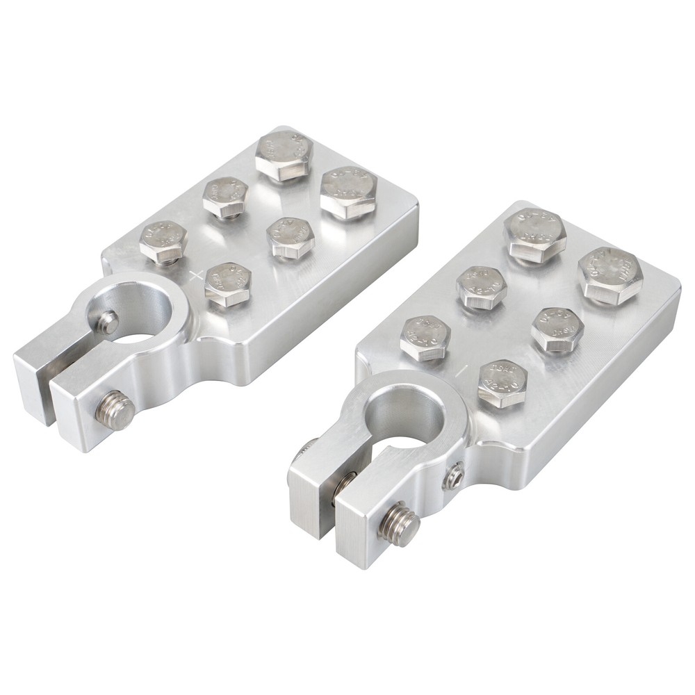 Positive Negative 6 Spot Flat Lug Battery Terminal For SAE Top Post Clamp