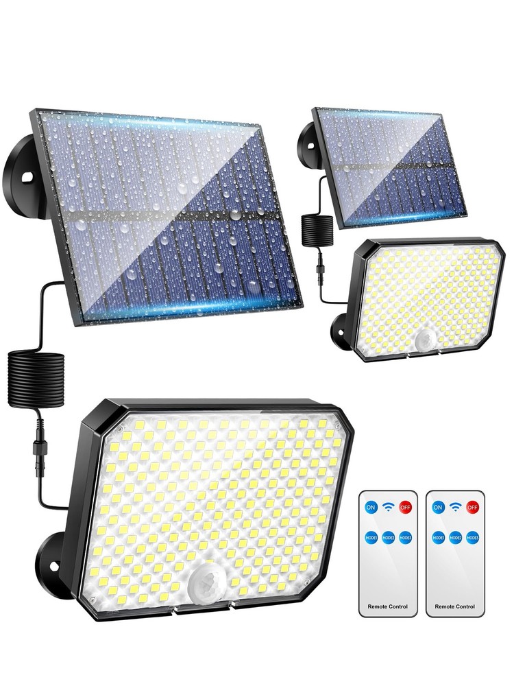 Outdoor Solar Lights - 190LED 1500LM, 3 Modes with Motion Sensor, Remote Cont...