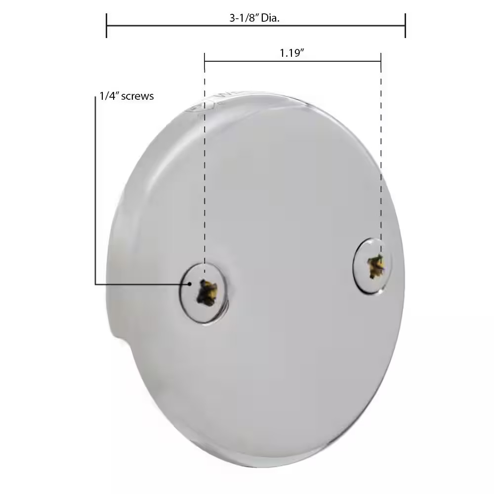 3-1/8 In. Two-Hole Bathtub Overflow Faceplate and Screws, Matte Black