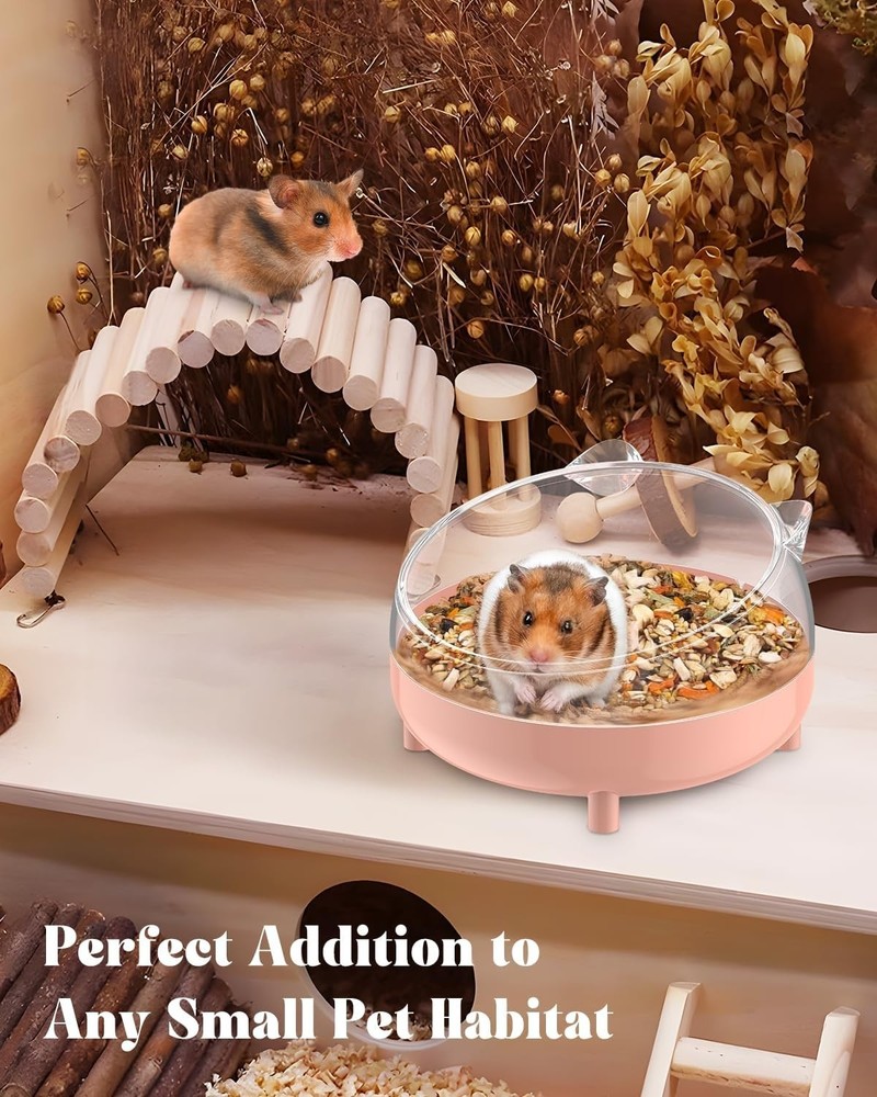 Charming Pink Hamster Sand Bath Container - Safe & Versatile for Small Pets