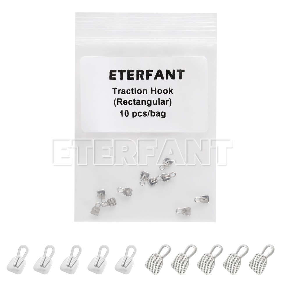 10PCs ETERFANT Dental Orthodontic Lingual Button Bondable Round/Rectangular Base