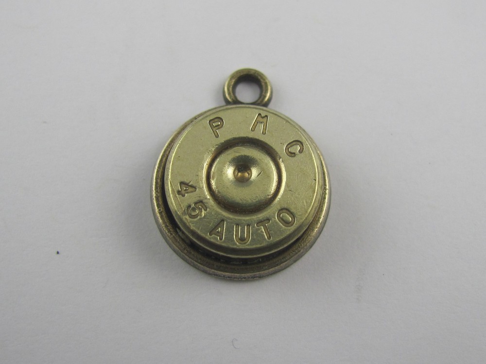 Bullet pendant or charm .45 caliber brass