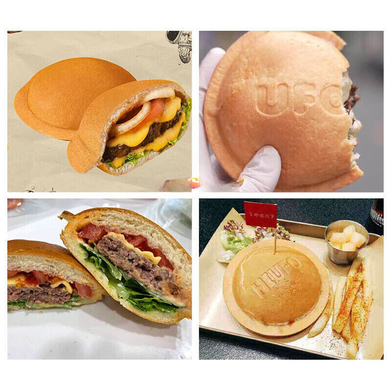 Electric Nonstick UFO Burger Maker Ice Cream Waffle Machine Panini Press Maker