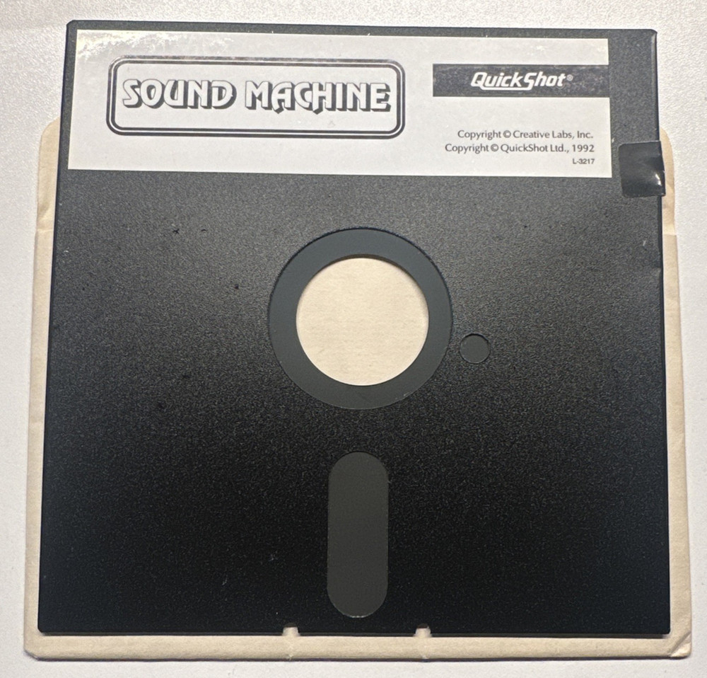 SOUND MACHINE – 5.25” Floppy Disk – QuickShot – Vintage PC Software UNTESTED