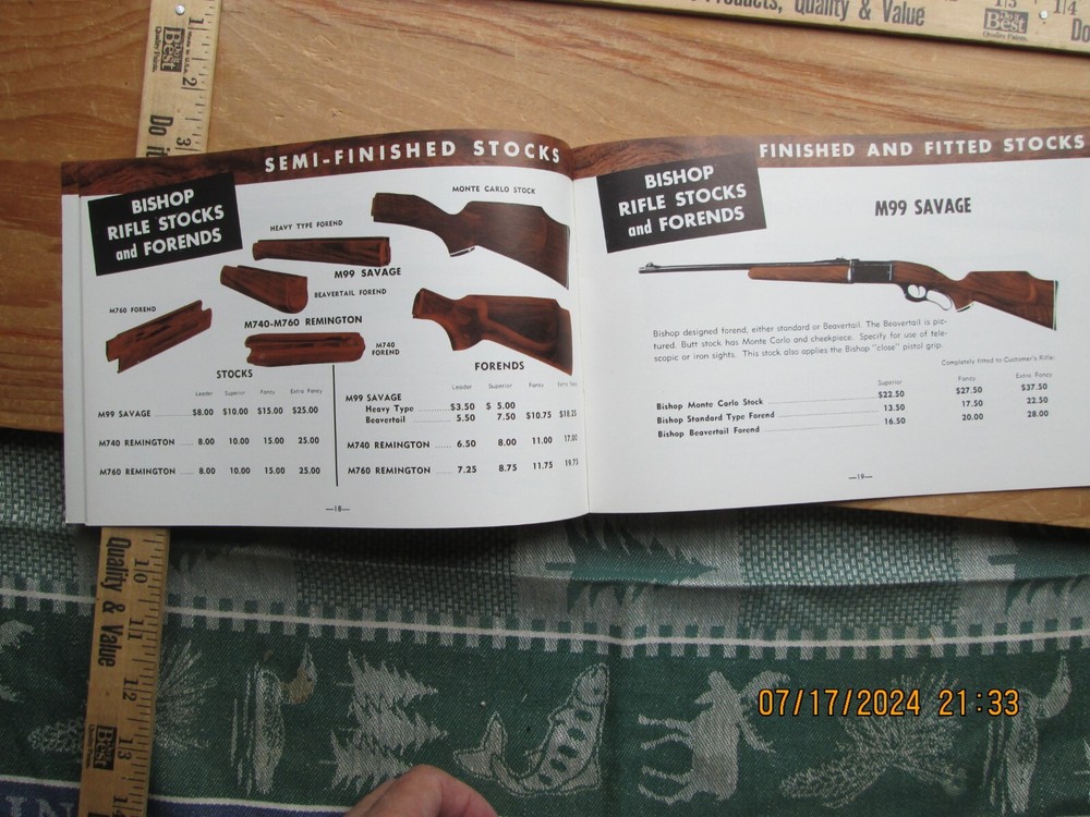 Gunstocks by Bishop no. 561 1956 catalog