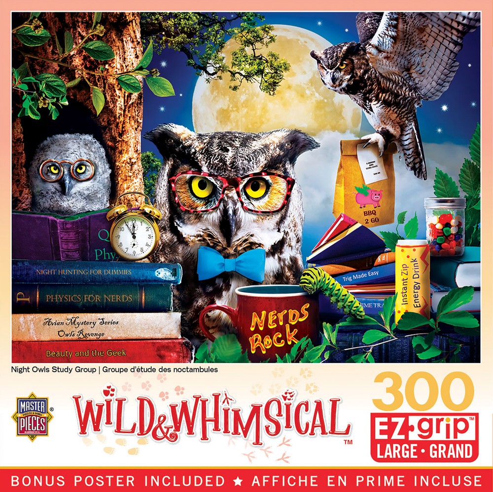 MasterPieces - Wild & Whimsical - Night Owls Study Group 300 Piece Jigsaw Puzzle