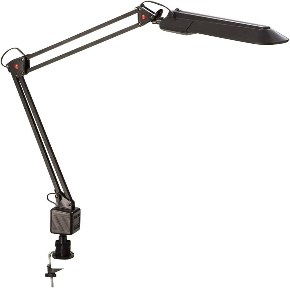Double Arm With clamp for table desk lamp Black