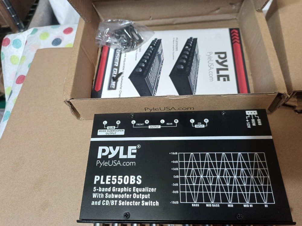 Pyle 5 Bands Graphic Equalizer Bluetooth, AUX & RCA Inputs/Outputs PLE550BS New