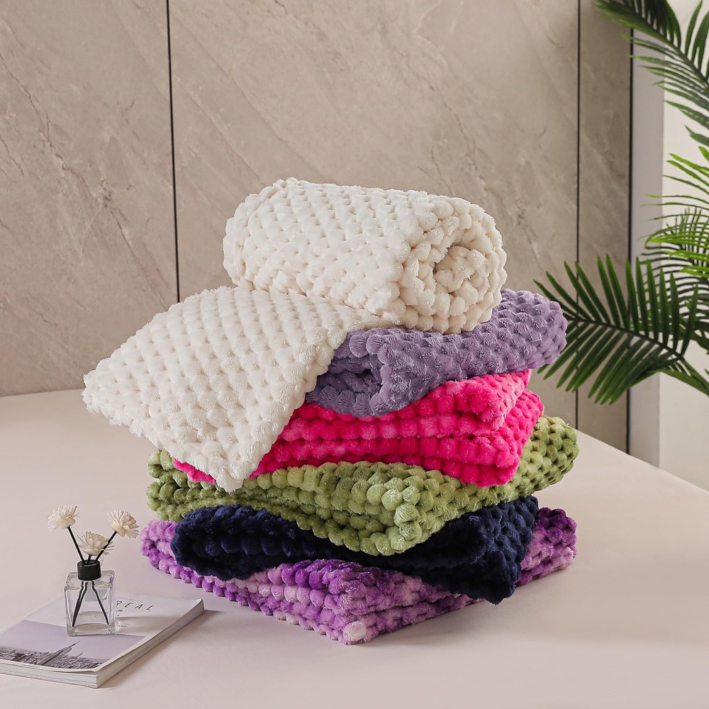 Fleece Throw Blanket for Couch, Extra Large Fuzzy Navy Blue Bed Blankets, Sof...
