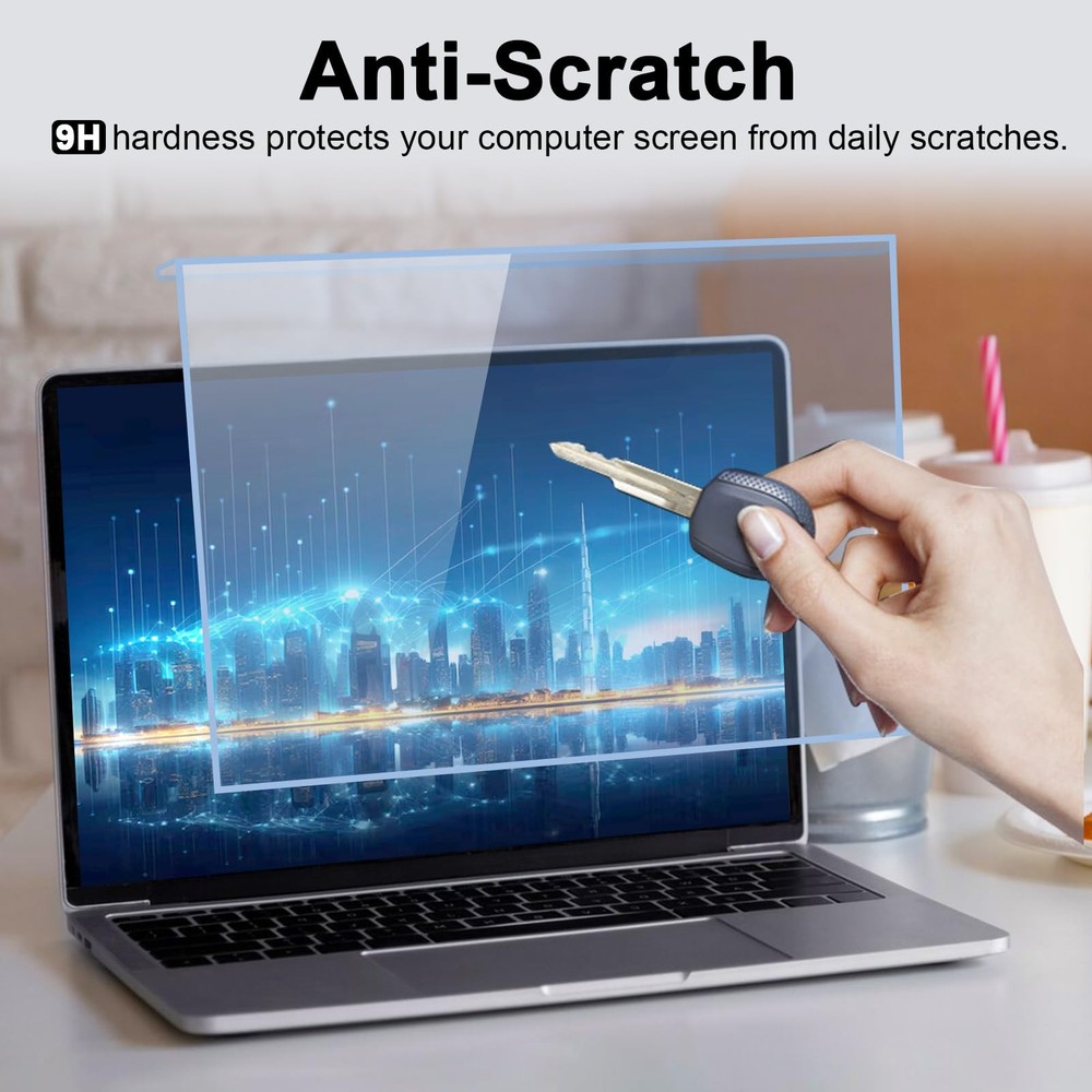 15.6 Inch Blue Light Screen Protector Panel, Eye Protection Anti-Scratch Blue...