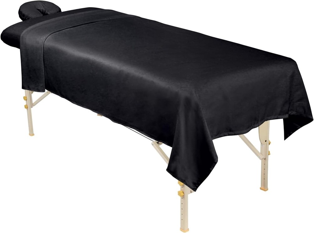 Professional 3-Piece Ultra-Light Massage Sheet Set - Black Microfiber Elegance