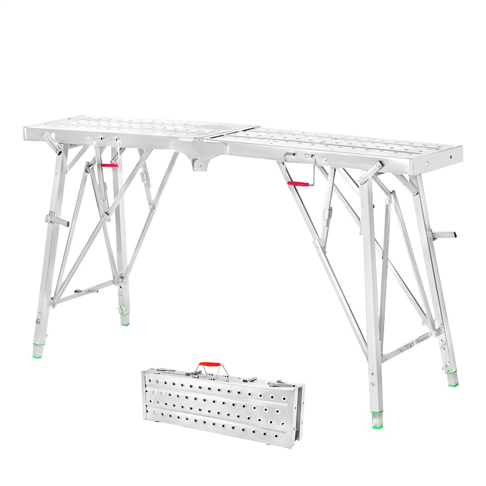 Aluminum Step Stool Non-slip Folding Work Platform 330lbs Drywall Ladder