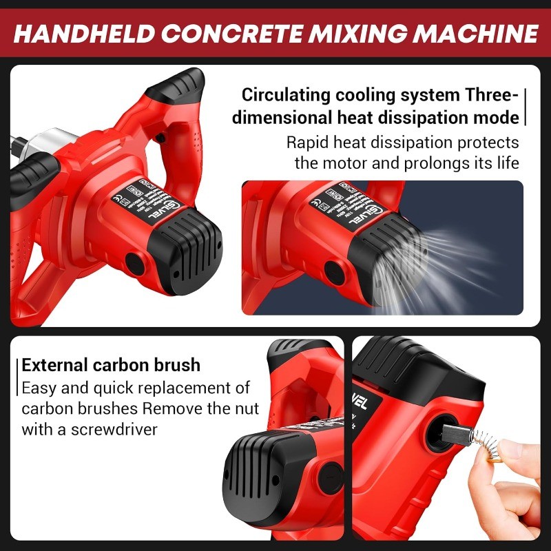 SILVEL 2300W Cement Mixer 6-Speed