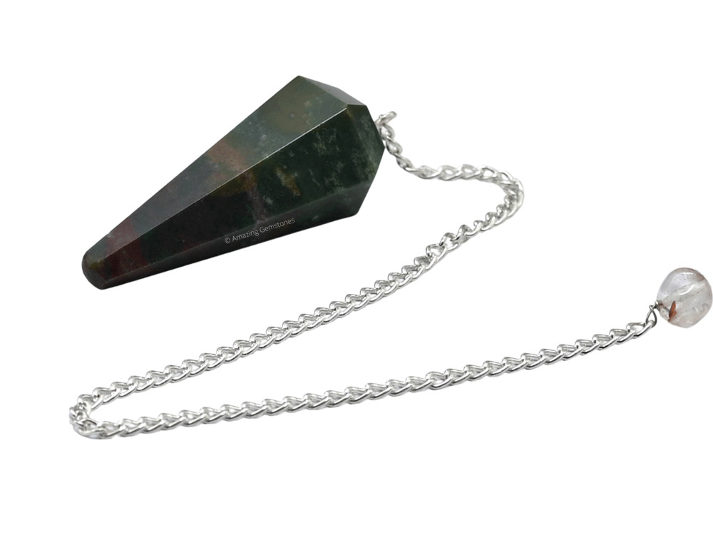 Bloodstone Dowsing Crystal Pendulum