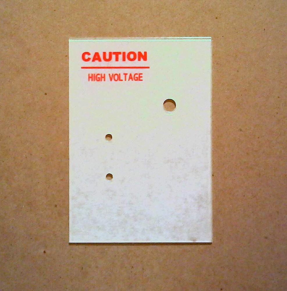 Paragon Pinball Machine Solenoid Driver Board High Voltage Caution Plate
