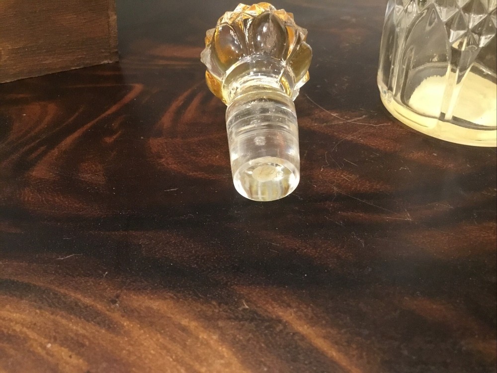 Vintage Val Saint Lambert Perfume Bottle Pressed Glass