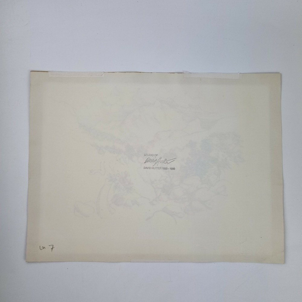 David Hutter Unsigned Ink Study Mountainous Landscape Studio Stamp