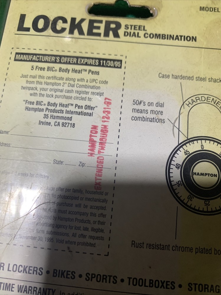 Set 2 Hampton Lock Combination Pad Locks Both Have Same Combinations 90s Dc01tp