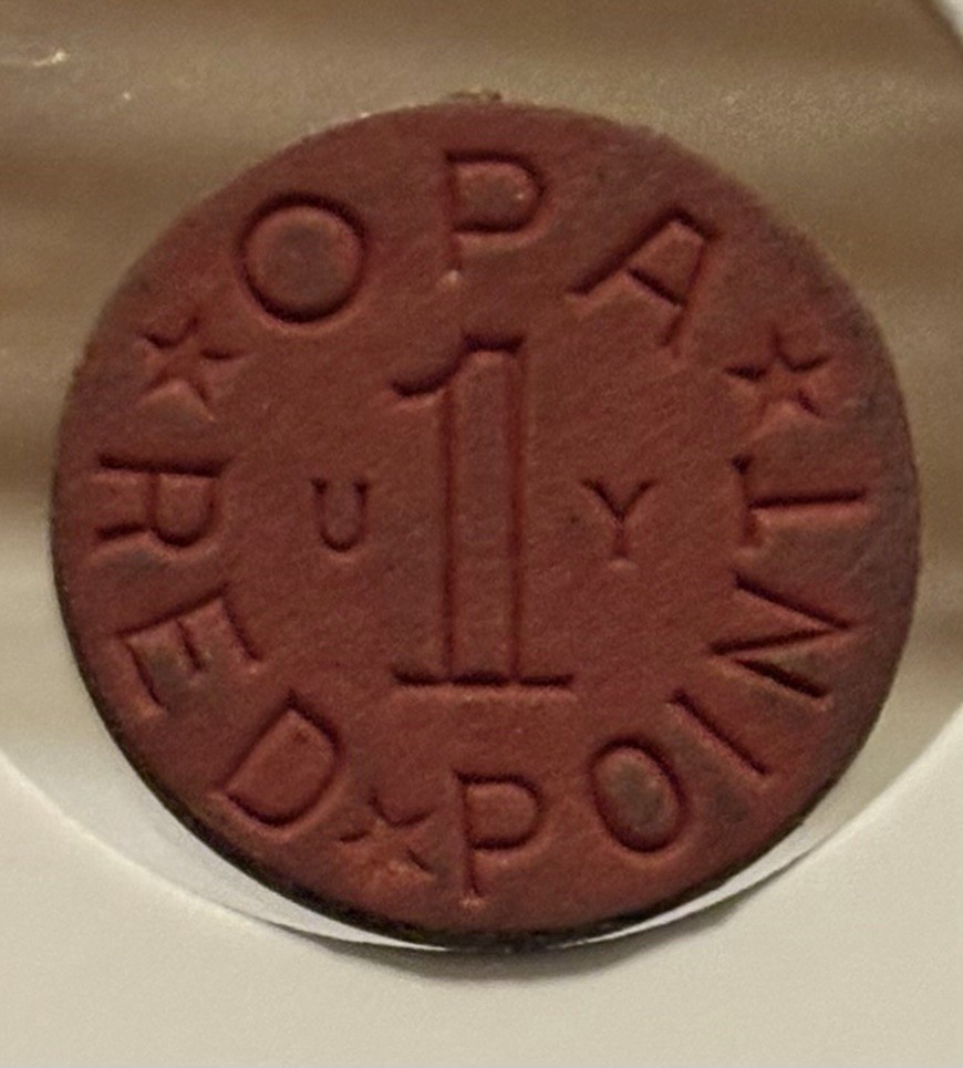 Opa Red Point UY WWII US Ration Token