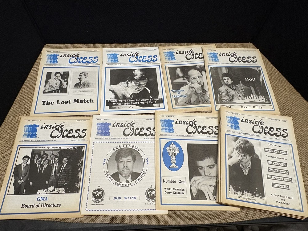 1987 Inside Chess magazine, all 26 issues, inaugural volume