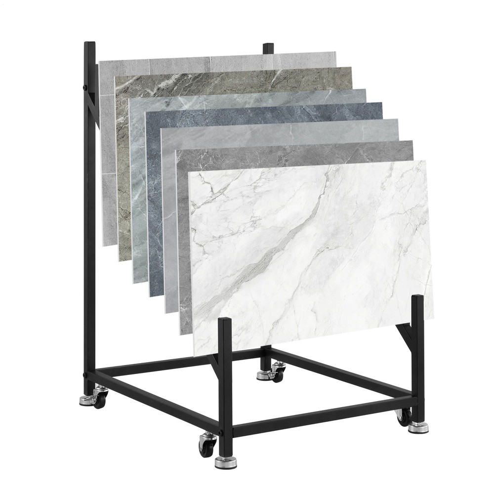 12-tier Tile Sample Display Stand, Standing Slotted Flooring Display Shelf,